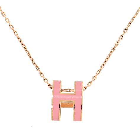 hermes pop h necklace pink